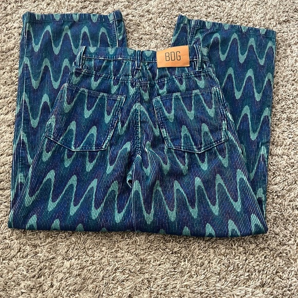 BDG Urban Outfitters High And Wide Corduroy Pant in Blue Wave Women’s Size 25 - Picture 2 of 16